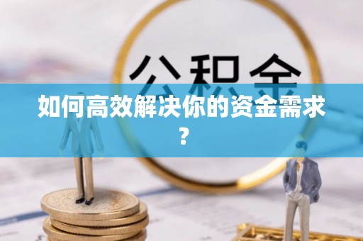 称多如何高效解决你的资金需求？